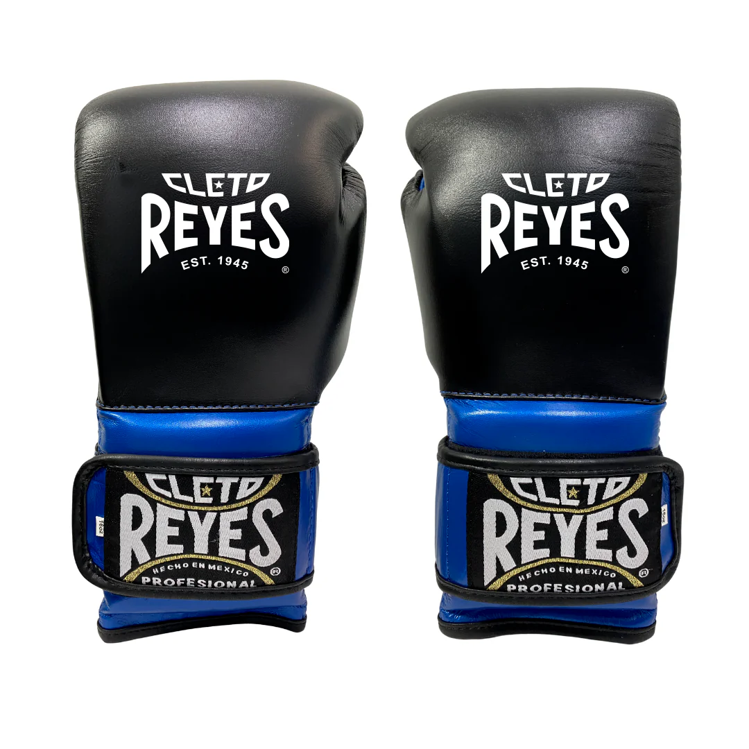 GUANTE DE ENTRENAMIENTO EN PIEL DE RES C/CIERRE DE CONTACTO NEGRO/AZUL METÁLICO - Image 4