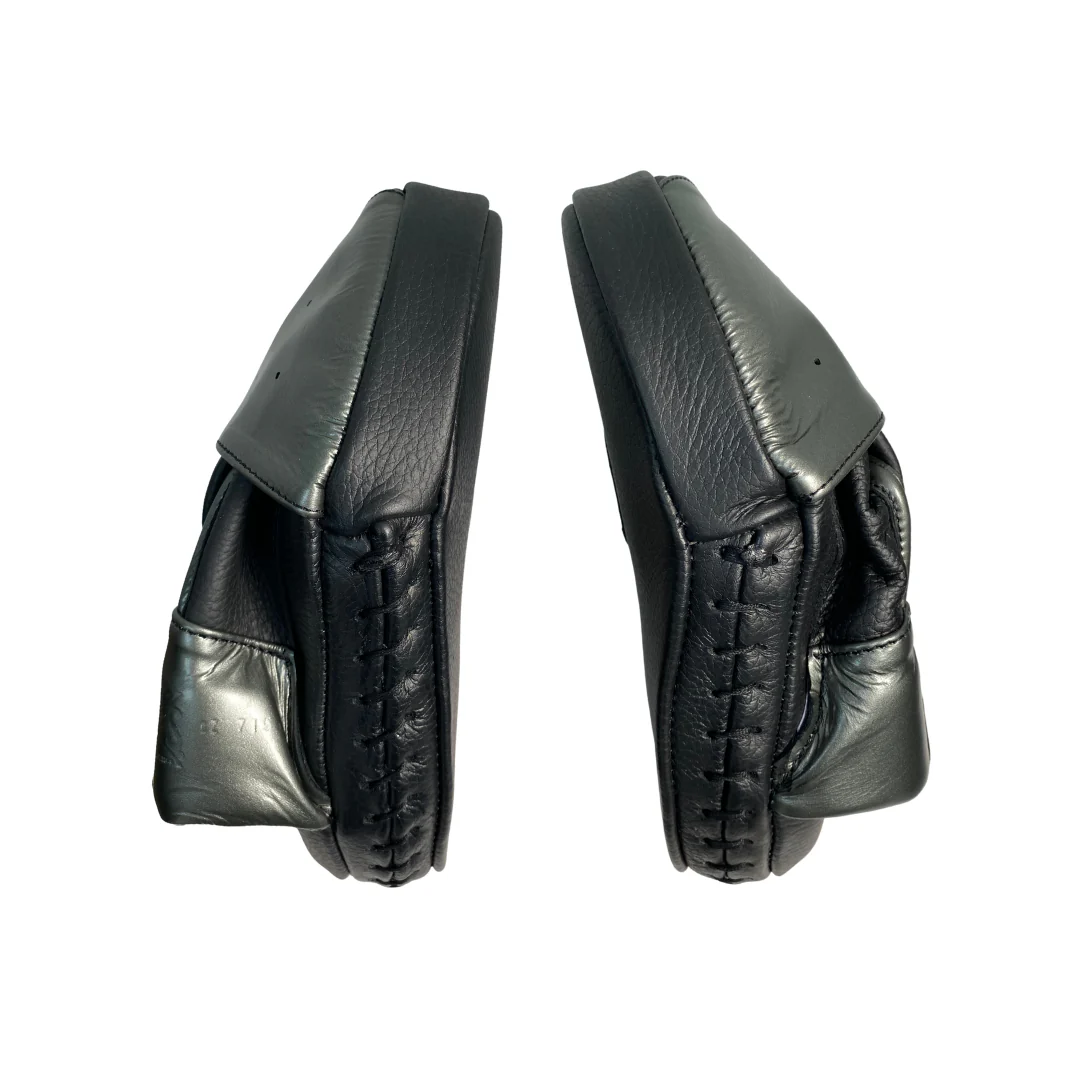 MANILLAS EN PIEL DE RES CURVAS PARA GOLPES GRIS OXFORD/ NEGRO - Image 2